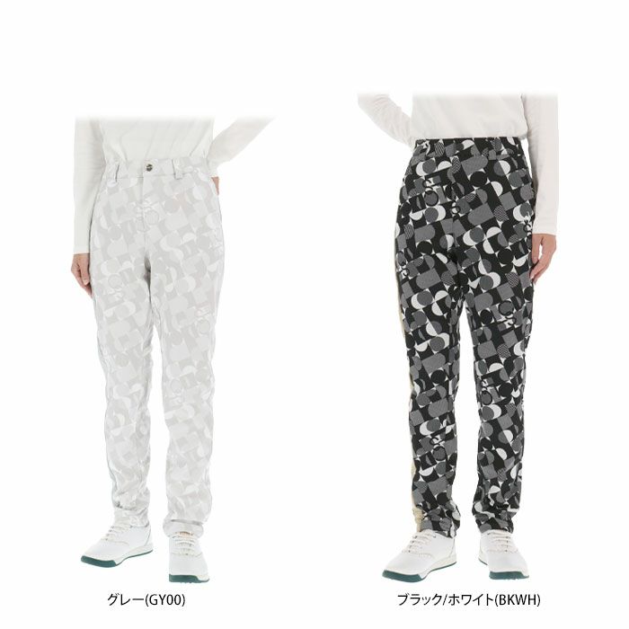 ルコック Le coq sportif　レディース 防風 ストレッチ 撥水 総柄 裏フリース ボンディング ロングパンツ LG4FLP01L　2024年モデル [裾上げ対応1●] 詳細1