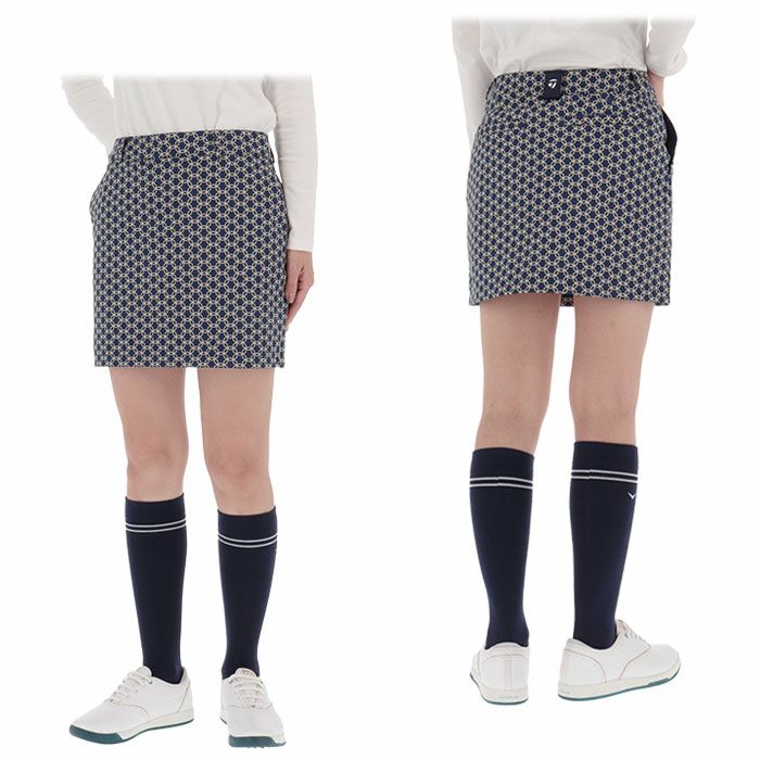 テーラーメイド TaylorMade　レディース 防風 総柄 グラフィックプリント ストレッチ インナーパンツ一体型 スカート UN431　2024年モデル 詳細4