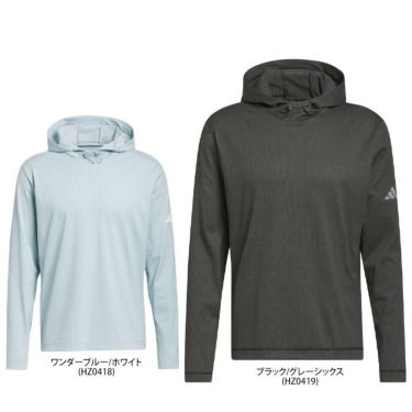 アディダス adidas　メンズ ロゴプリント ストレッチ 長袖 プルオーバー フーディー NBY60　2023年モデル 詳細1