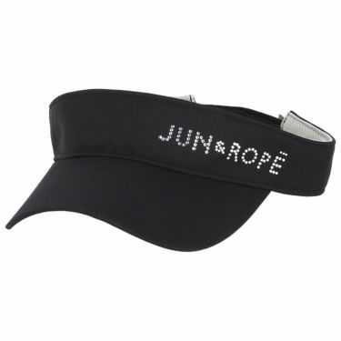 ジュン アンド ロペ JUN ＆ ROPE　レディース ラインストーンロゴ ツイル サンバイザー ERU14200 01 ブラック　2024年モデル ブラック（01）