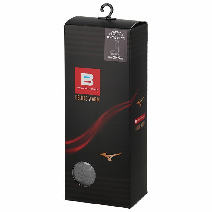 ミズノ MIZUNO　メンズ ブレスサーモ 極厚デラックスウォーム ロング丈 ソックス E2JXB508 06 グレー杢　2024年モデル 詳細3