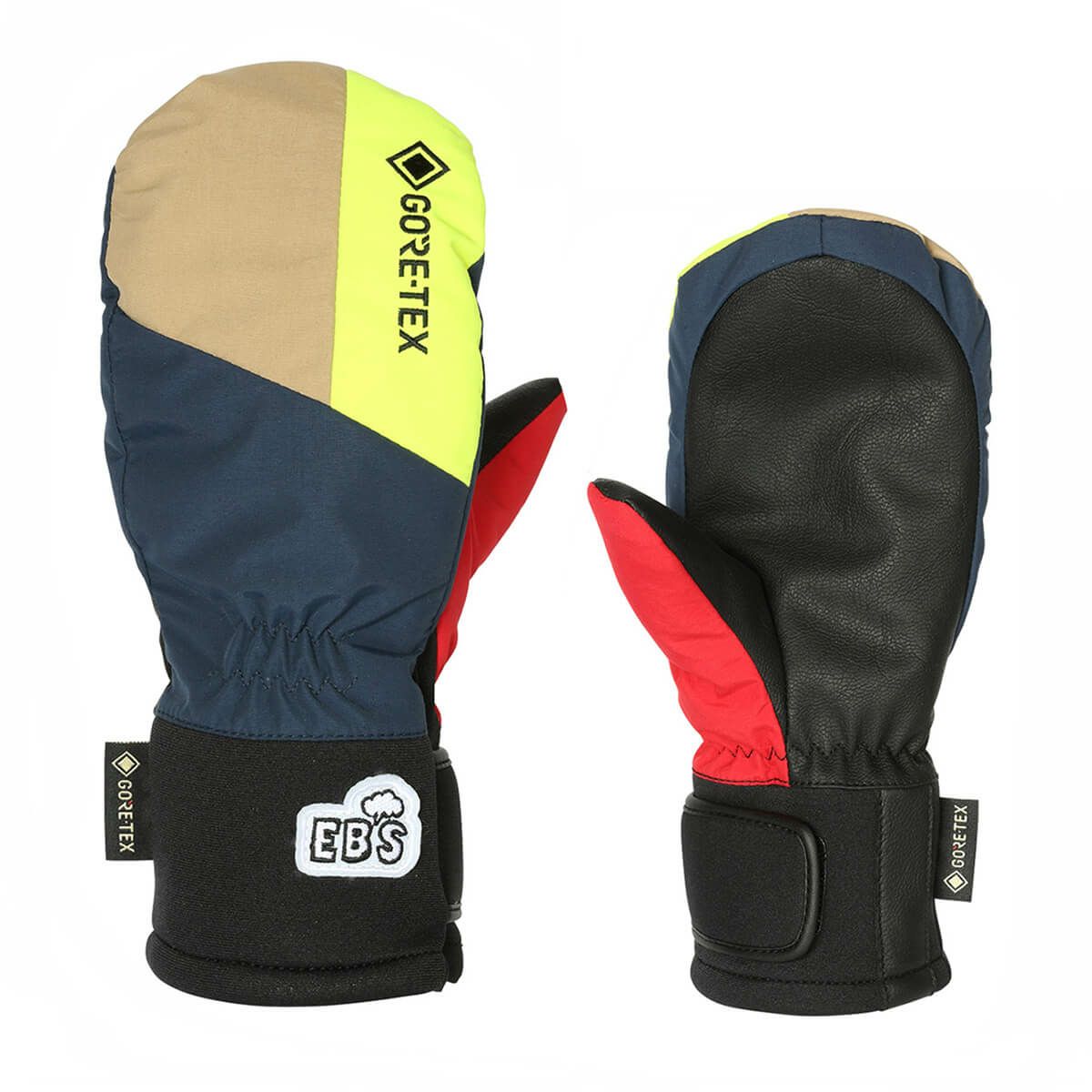 エビス eb's　JR MITT GORE-TEX ジュニアミット NEON/BEIGE　ジュニア スキーグローブ 2024-2025