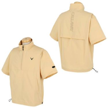 キャロウェイ Callaway　メンズ ロゴプリント ストレッチ 半袖 ハーフジップ ブルゾン C24116100　2024年モデル 詳細2