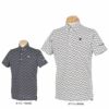 ルコック Le coq sportif　メンズ モノグラムプリント 総柄 ストレッチ 半袖 ボタンダウン ポロシャツ QGMXJA53　2024年モデル