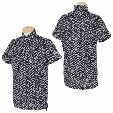 ルコック Le coq sportif　メンズ モノグラムプリント 総柄 ストレッチ 半袖 ボタンダウン ポロシャツ QGMXJA53　2024年モデル 詳細4