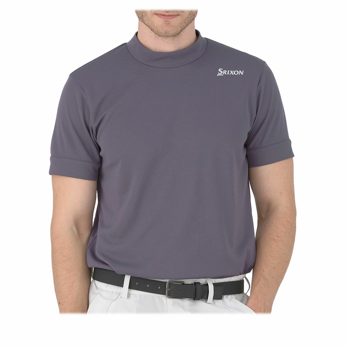 スリクソン SRIXON　メンズ エクシードライ 半袖 モックネックシャツ RGMXJA11　2024年モデル グレー（GY00）