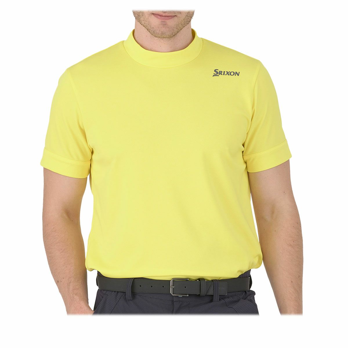 スリクソン SRIXON　メンズ エクシードライ 半袖 モックネックシャツ RGMXJA11　2024年モデル イエロー（YL00）