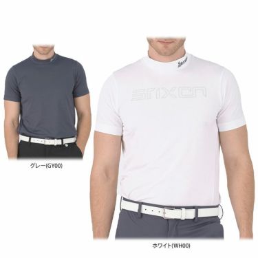 スリクソン SRIXON　メンズ 松山英樹プロモデル ロゴプリント ストレッチ 半袖 モックネックシャツ RGMXJA02　2024年モデル 詳細1