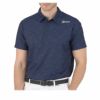 スリクソン SRIXON　メンズ 鹿の子 総柄プリント ストレッチ 半袖 ポロシャツ RGMXJA05　2024年モデル ネイビー（NV00）