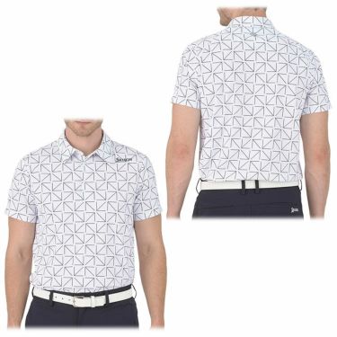 スリクソン SRIXON　メンズ 鹿の子 総柄プリント ストレッチ 半袖 ポロシャツ RGMXJA05　2024年モデル 詳細2