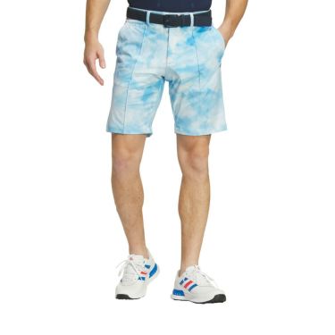 アディダス adidas　メンズ タイダイプリント ストレッチ ロゴ刺繍 ショートパンツ IKK66　2024年モデル セミブルーバースト（IN9032）