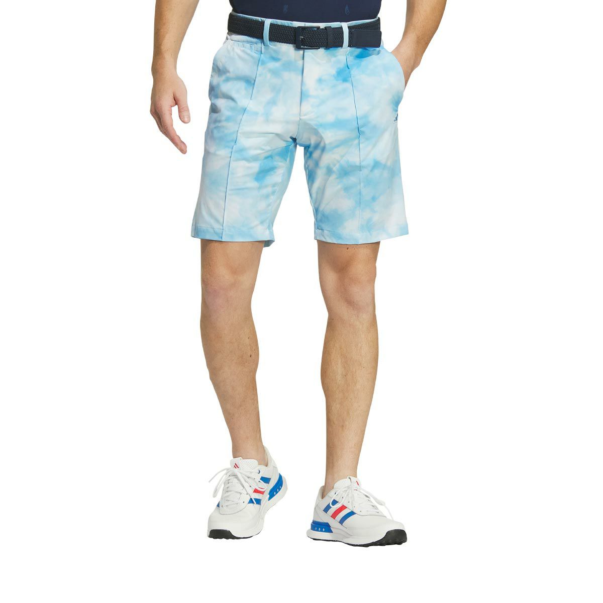 アディダス adidas　メンズ タイダイプリント ストレッチ ロゴ刺繍 ショートパンツ IKK66　2024年モデル セミブルーバースト（IN9032）