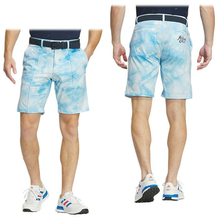 アディダス adidas　メンズ タイダイプリント ストレッチ ロゴ刺繍 ショートパンツ IKK66　2024年モデル 詳細2