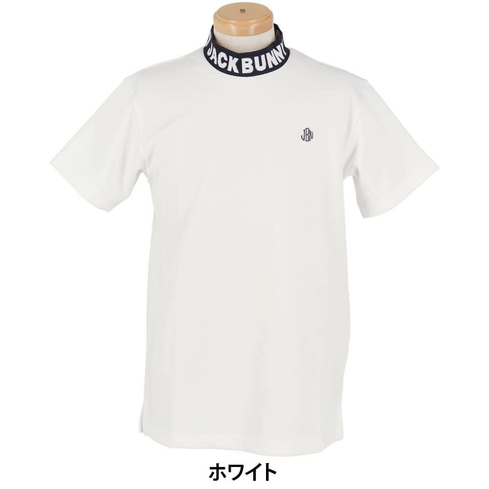 ジャックバニー Jack Bunny!!　メンズ ダブルフェイスカノコ 半袖 モックネックシャツ 262-5167111　2025年モデル ホワイト