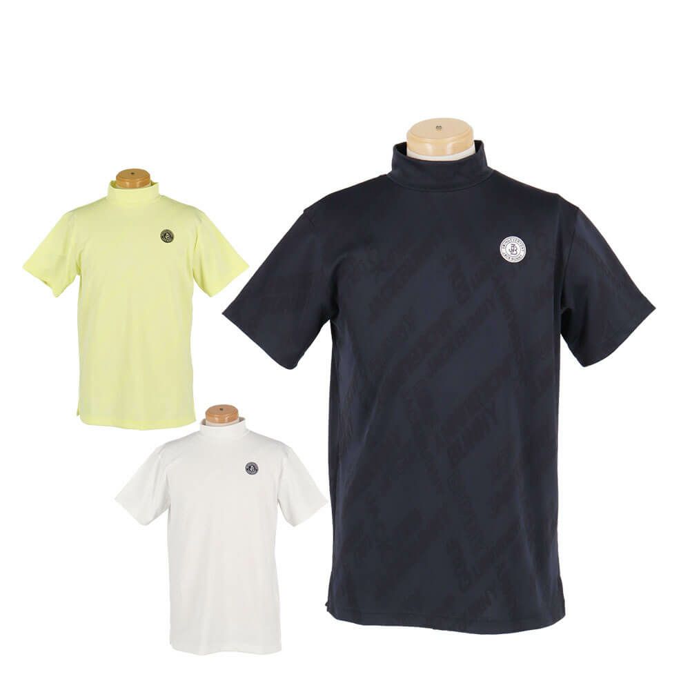 ジャックバニー Jack Bunny!!　メンズ ロゴジャガード 半袖 モックネックシャツ 262-5167113　2025年モデル 詳細1