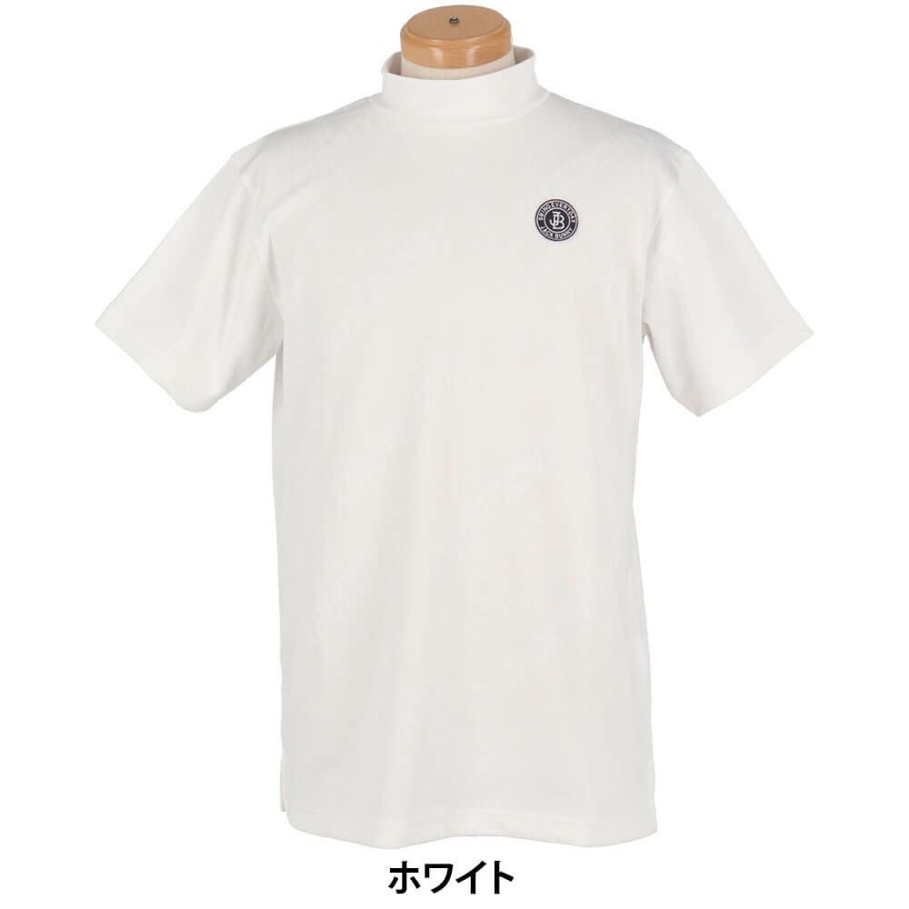 ジャックバニー Jack Bunny!!　メンズ ロゴジャガード 半袖 モックネックシャツ 262-5167113　2025年モデル ホワイト