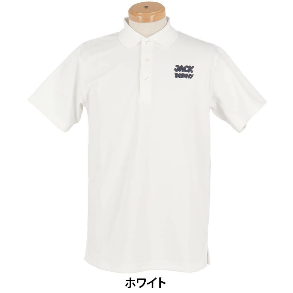 ジャックバニー Jack Bunny!!　メンズ ブリスターメッシュ 半袖 ポロシャツ 262-5160101　2025年モデル ホワイト