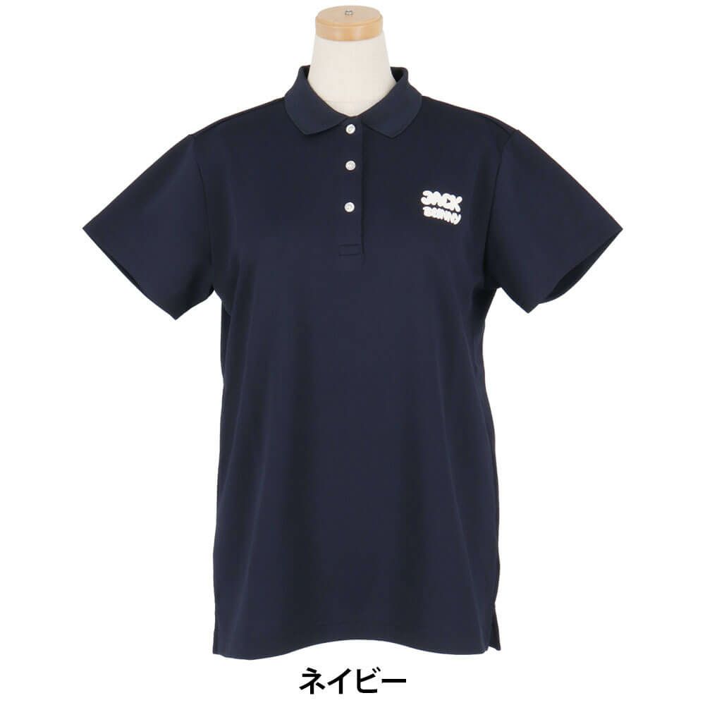 ジャックバニー Jack Bunny!!　レディース ブリスターメッシュ 半袖 ポロシャツ 263-5160102　2025年モデル ネイビー