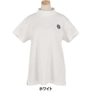 ジャックバニー Jack Bunny!!　レディース ロゴジャガード 半袖 モックネックシャツ 263-5167114　2025年モデル ホワイト