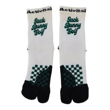 ジャックバニー Jack Bunny!!　メンズ アクティバイタルソックス 262-5186215 031 ホワイト/グリーン　2025年モデル ホワイト/グリーン