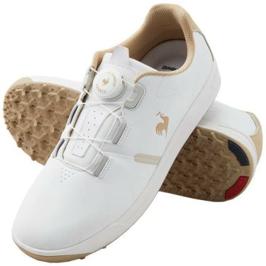 ルコック Le coq sportif　LCS BIARRITZ BOA ソフトスパイク ゴルフシューズ LG4FCS11U WHBG ホワイト×ベージュ　2024年モデル ホワイト×ベージュ（WHBG）