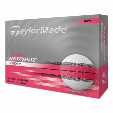 テーラーメイド　ツアーレスポンス ストライプ 2025年モデル ゴルフボール　1ダース（12球入り）　ネオンピンク 詳細2