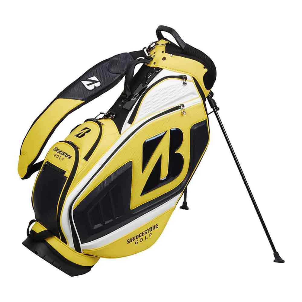 ブリヂストン　ツアースタンドモデル キャディバッグ CB2502 YN イエロー/ネイビー　2025年モデル 詳細1