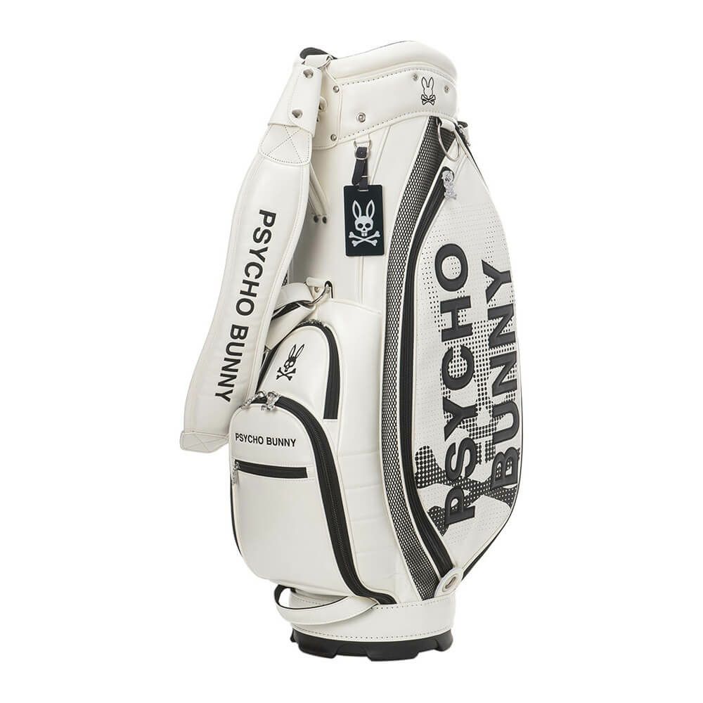 サイコバニー PsychoBunny　キャディバッグ PBMG5SC1 00 ホワイト　2025年モデル ホワイト