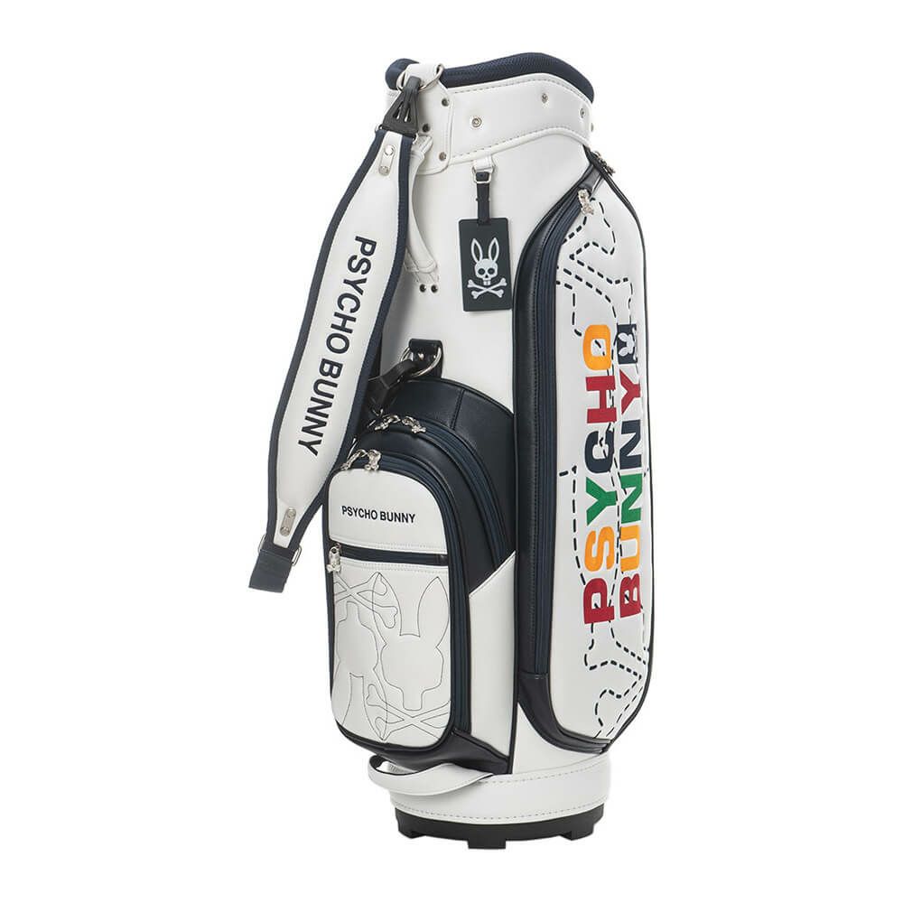 サイコバニー PsychoBunny　キャディバッグ PBMG5SC5 00 ホワイト　2025年モデル ホワイト