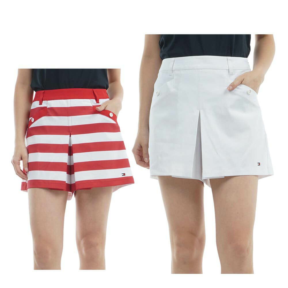 トミー ヒルフィガー ゴルフ　レディース ボックスプリーツ マリン キュロットスカート THLA518　2025年モデル