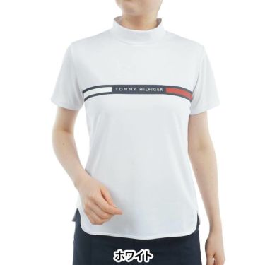 トミー ヒルフィガー ゴルフ　レディース ラインロゴ トリコロール配色 半袖 モックネックシャツ THLA532　2025年モデル 詳細2