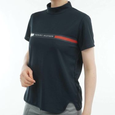 トミー ヒルフィガー ゴルフ　レディース ラインロゴ トリコロール配色 半袖 モックネックシャツ THLA532　2025年モデル 詳細7
