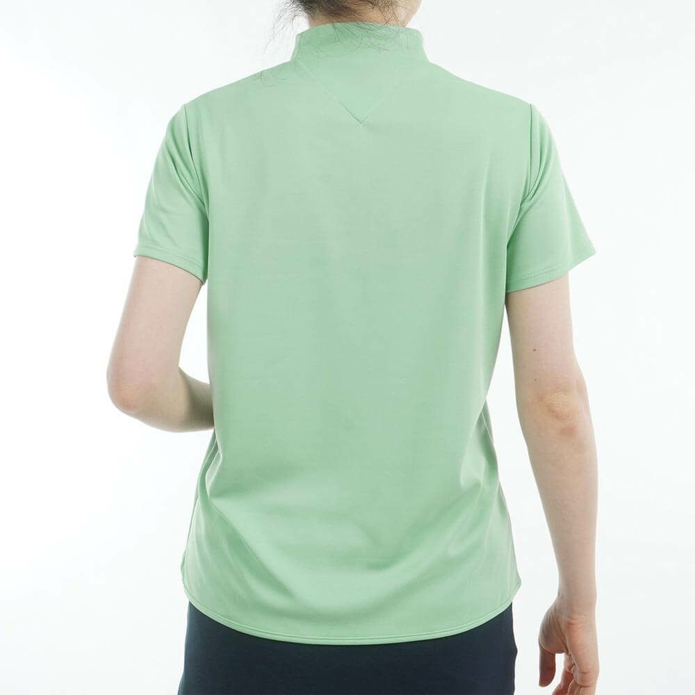 トミー ヒルフィガー ゴルフ　レディース ラインロゴ トリコロール配色 半袖 モックネックシャツ THLA532　2025年モデル 詳細12