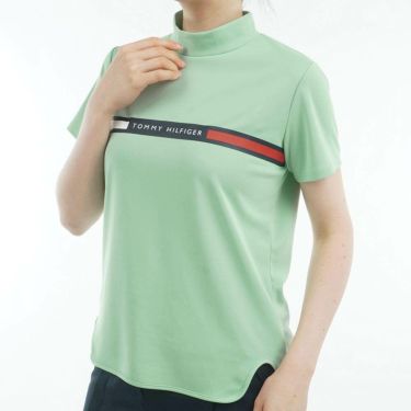 トミー ヒルフィガー ゴルフ　レディース ラインロゴ トリコロール配色 半袖 モックネックシャツ THLA532　2025年モデル 詳細13