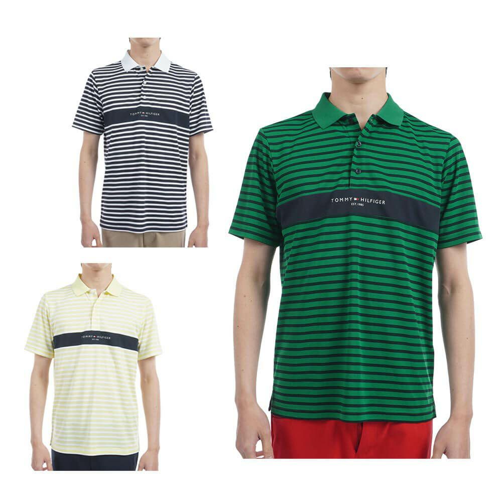 トミー ヒルフィガー ゴルフ　メンズ 鹿の子 カラーブロック 半袖 ポロシャツ THMA514　2025年モデル 詳細1