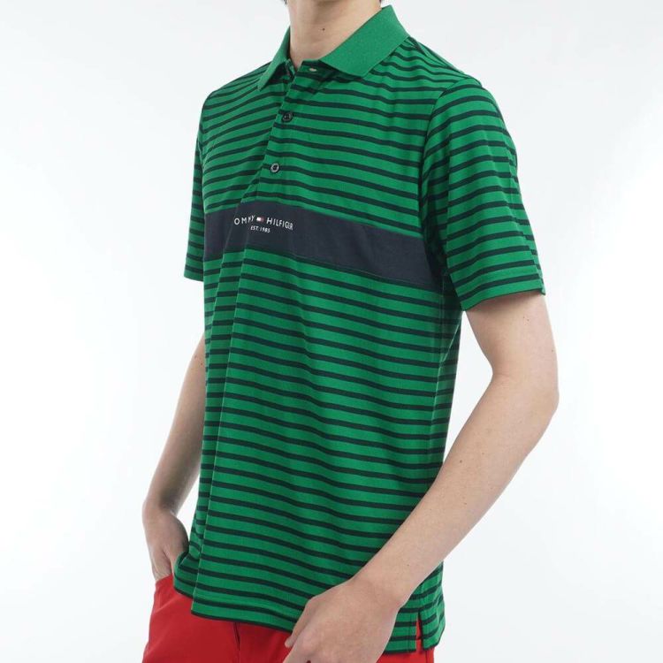 トミー ヒルフィガー ゴルフ メンズ 鹿の子 カラーブロック 半袖