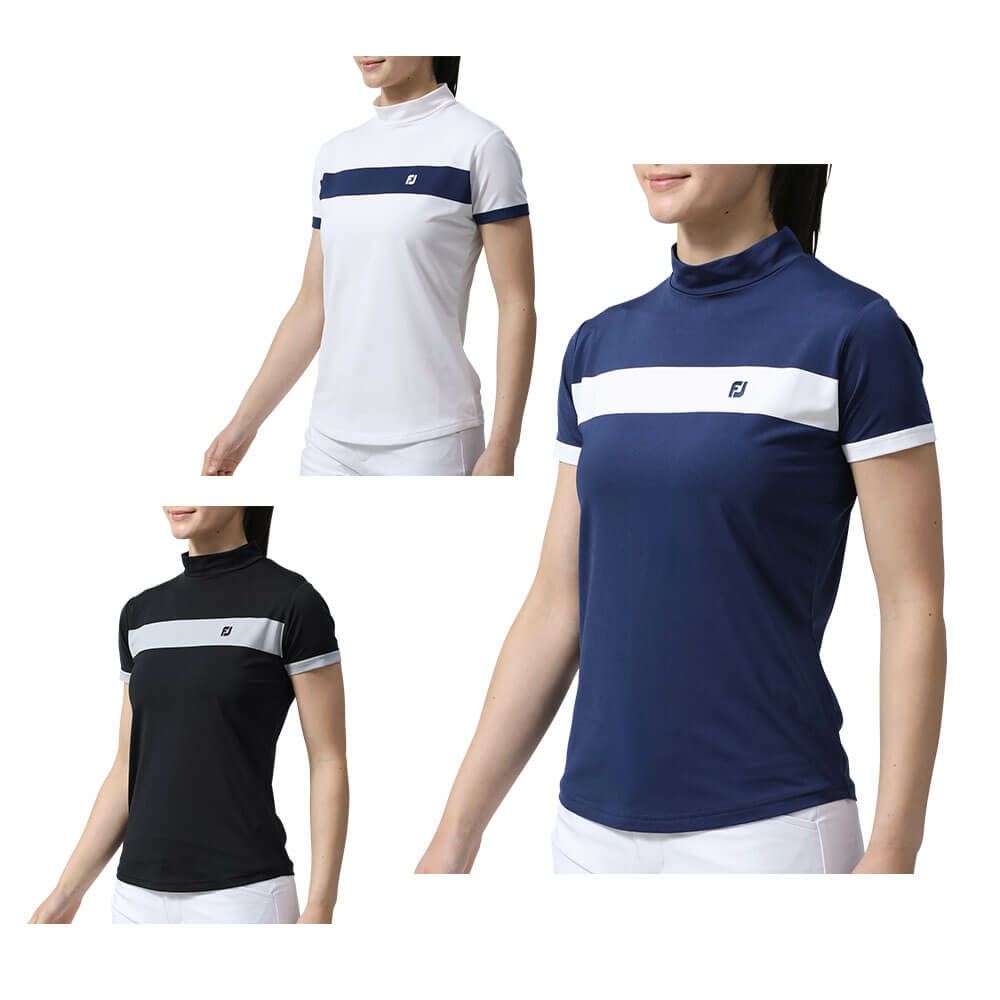フットジョイ FootJoy　レディース チェストライン 半袖 モックネックシャツ FJW-S24-S09　2024年モデル 詳細1