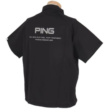 ピン PING　メンズ 撥水 布帛 半袖 ハーフジップシャツ 621-4111301　2024年モデル 詳細3