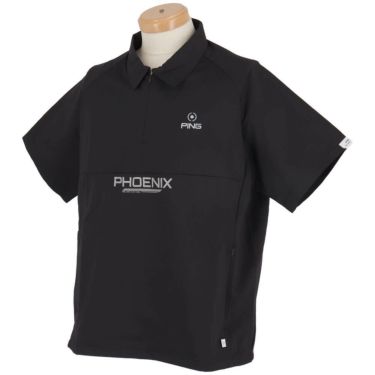 ピン PING　メンズ 撥水 布帛 半袖 ハーフジップシャツ 621-4111301　2024年モデル 詳細4