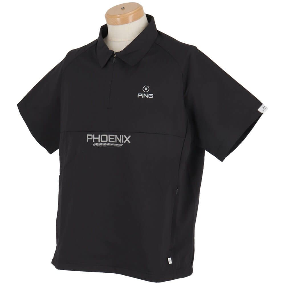 ピン PING　メンズ 撥水 布帛 半袖 ハーフジップシャツ 621-4111301　2024年モデル 詳細4