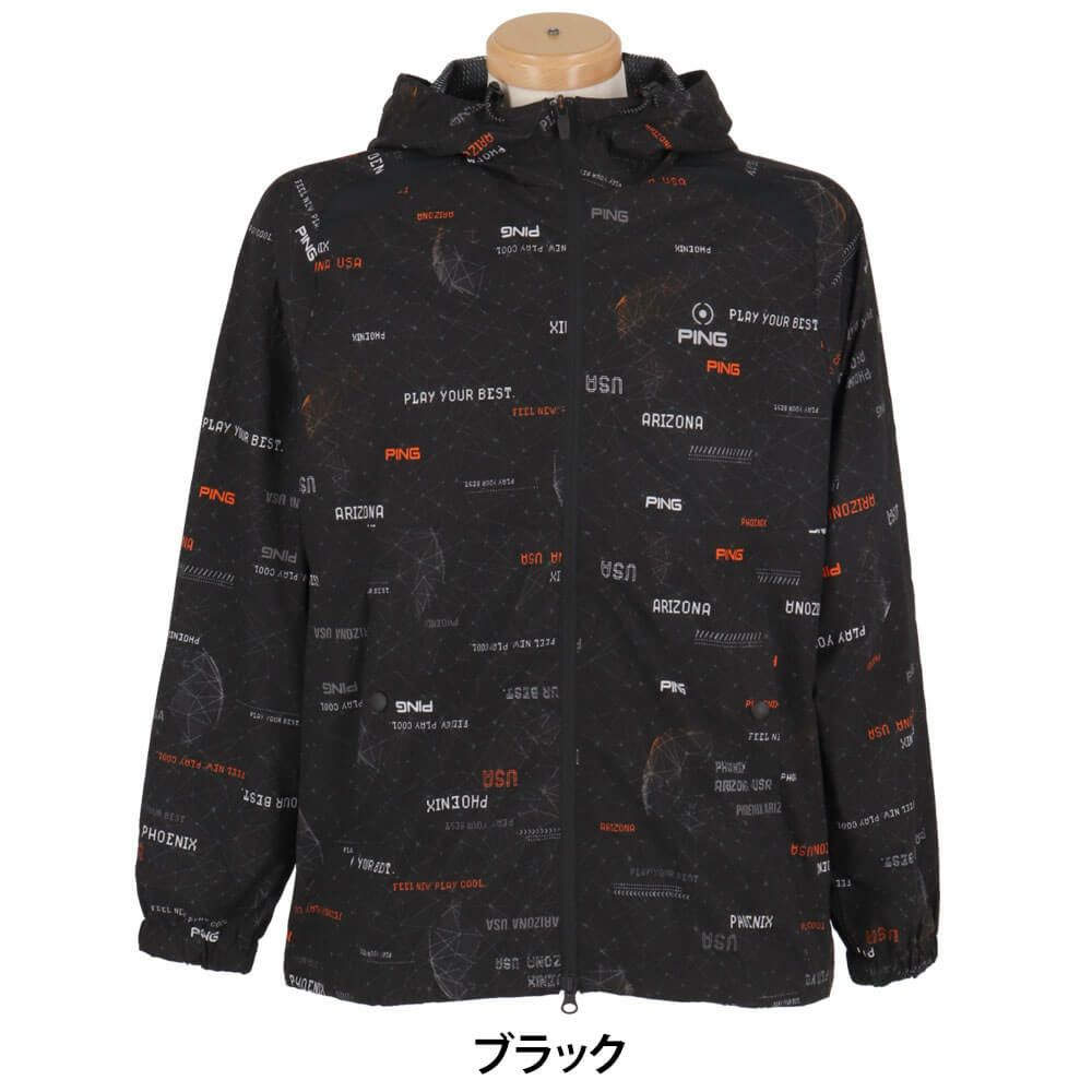 ピン PING　メンズ 撥水 EARTHプリント 長袖 フーディーブルゾン 621-4120103　2024年モデル 詳細2
