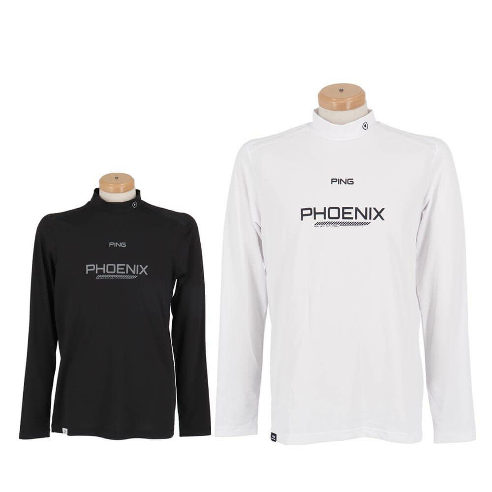 ピン PING　メンズ ロゴプリント ストレッチ 長袖 ハイネックシャツ 621-4166103　2024年モデル 詳細1