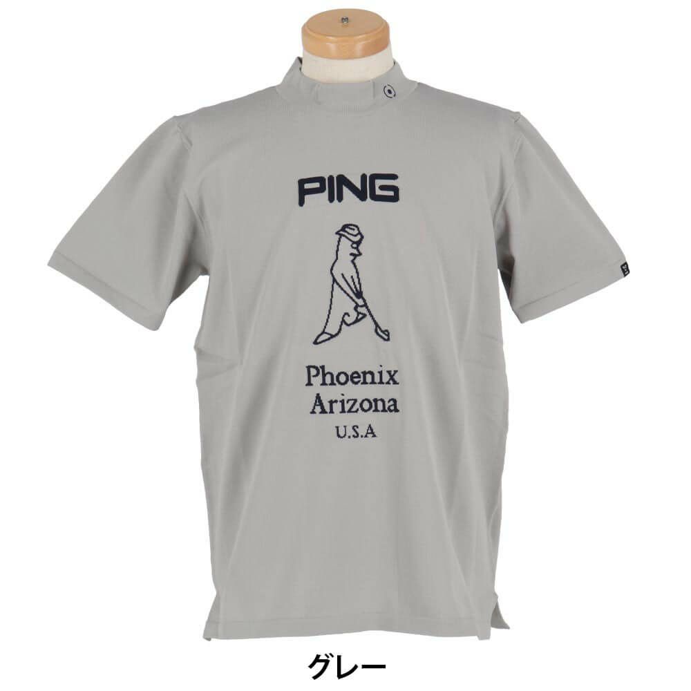 ピン PING　メンズ Mr.PING ジャカード 半袖 ハイネック ニットシャツ 621-4172203　2024年モデル 詳細5