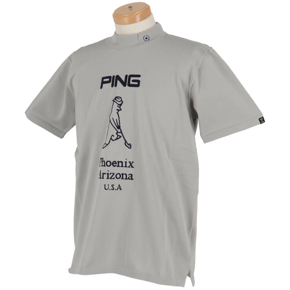 ピン PING　メンズ Mr.PING ジャカード 半袖 ハイネック ニットシャツ 621-4172203　2024年モデル 詳細7