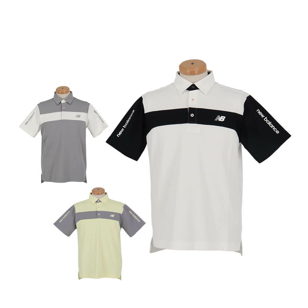 ニューバランスゴルフ　メンズ ラインデザイン 生地切替 半袖 ポロシャツ 012-5168003　2025年モデル 詳細1