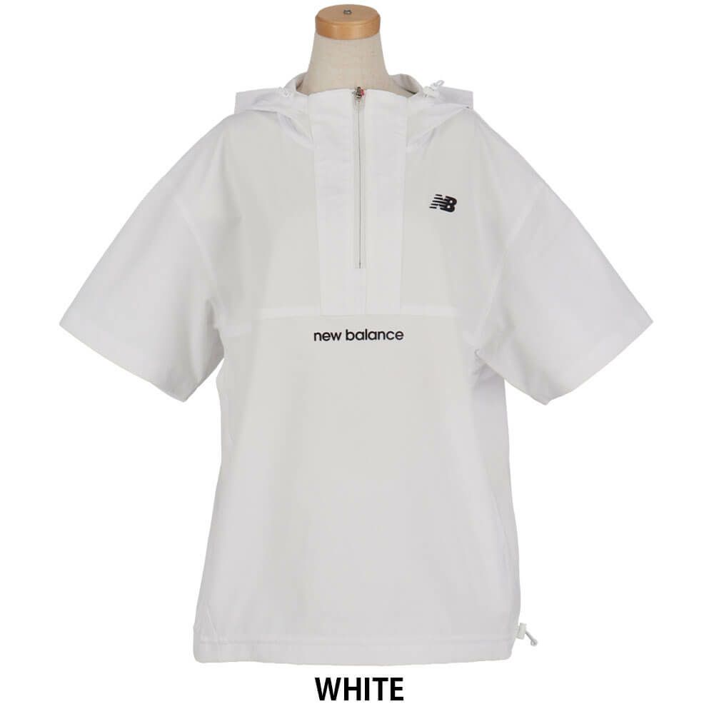 ニューバランスゴルフ　レディース ロゴプリント 半袖 ソフトシェル ハーフジップ プルオーバーフーディ 012-5121501　2025年モデル 詳細1