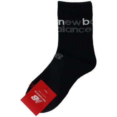 ニューバランスゴルフ　アクセントロゴボーダ レディース ミディアム ショートソックス 012-5186501 010 BLACK　2025年モデル BLACK