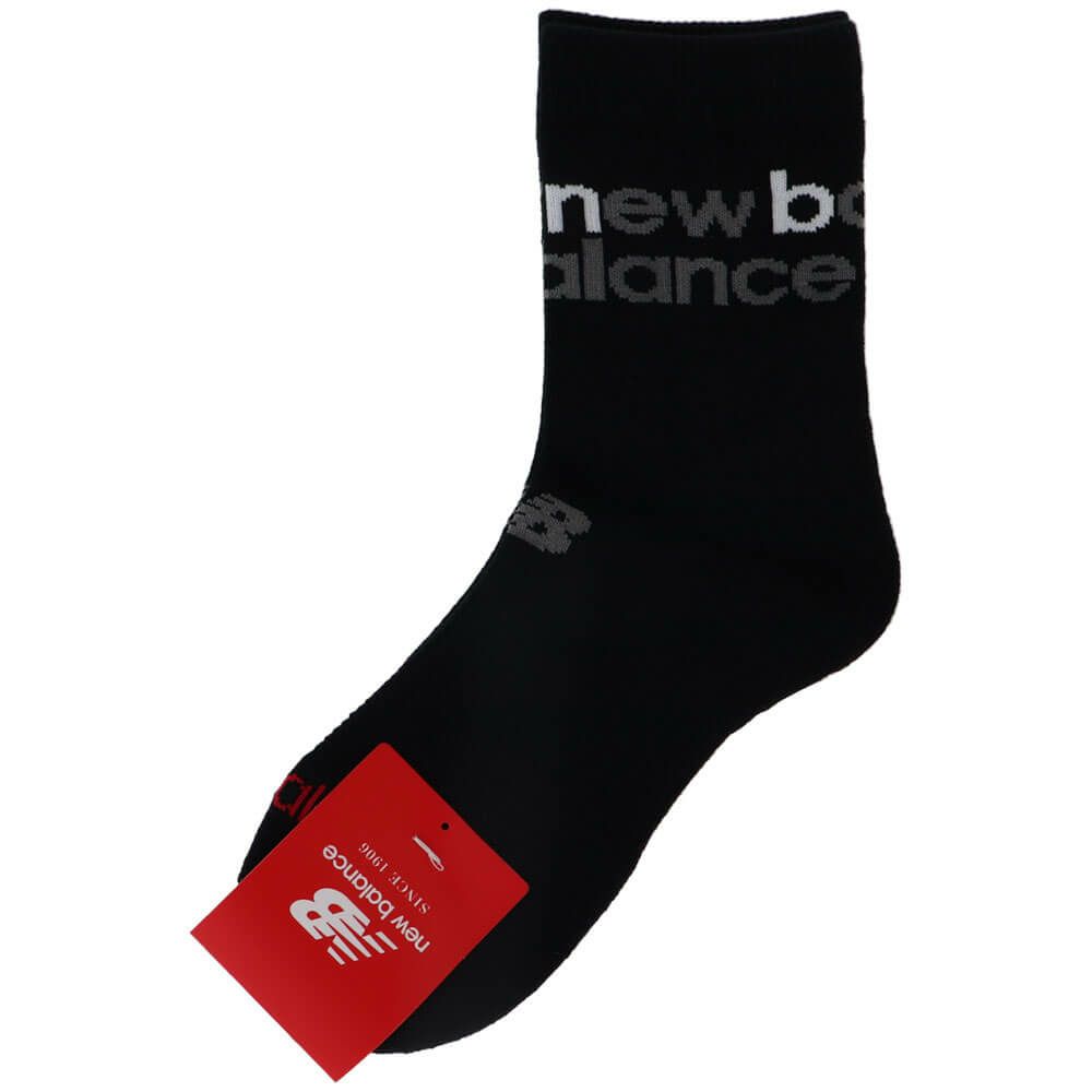 ニューバランスゴルフ　アクセントロゴボーダ レディース ミディアム ショートソックス 012-5186501 010 BLACK　2025年モデル BLACK