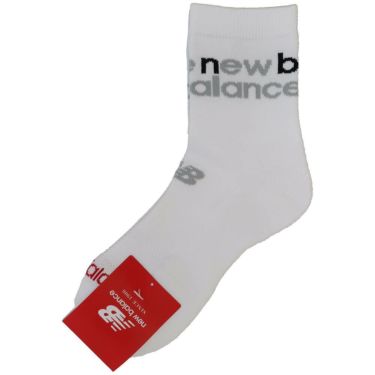 ニューバランスゴルフ　アクセントロゴボーダ レディース ミディアム ショートソックス 012-5186501 030 WHITE　2025年モデル WHITE