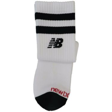 ニューバランスゴルフ　ボーダー柄 レディース ミドルソックス 012-5986504 030 WHITE　2025年モデル WHITE